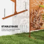 Outsunny Decorative Privacy Fence Screen, Metal Outdoor Privacy Screen Climbing Plant Trellis with Stand, Bamboo Brown - Image 5