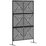 Decorative Privacy Fence Screen, Metal Outdoor Privacy Screen Climbing Plant Trellis with Stand, Rhombus Black - Image 11