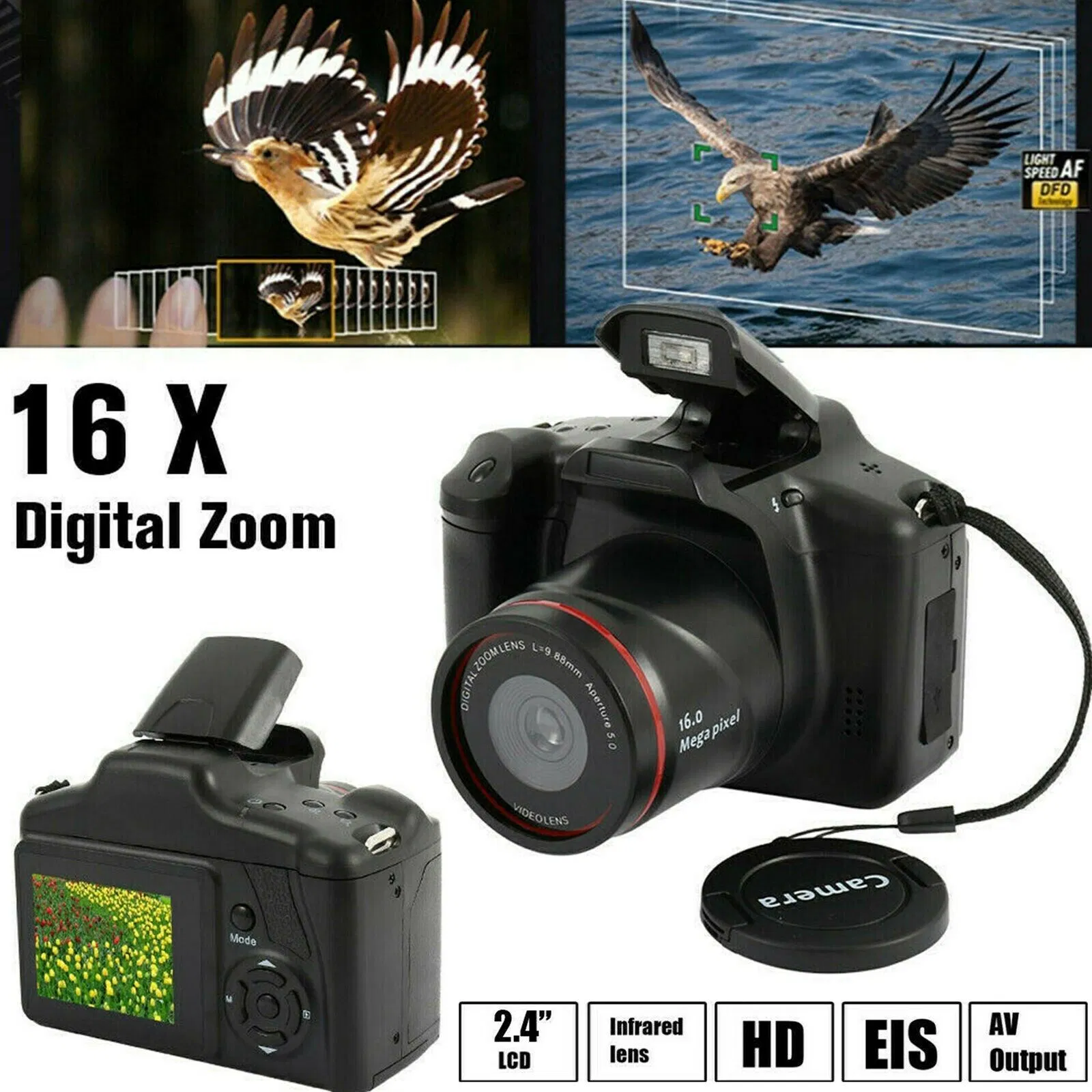 Digital Camera with 16X Zoom and 3 Inch LCD Screen
