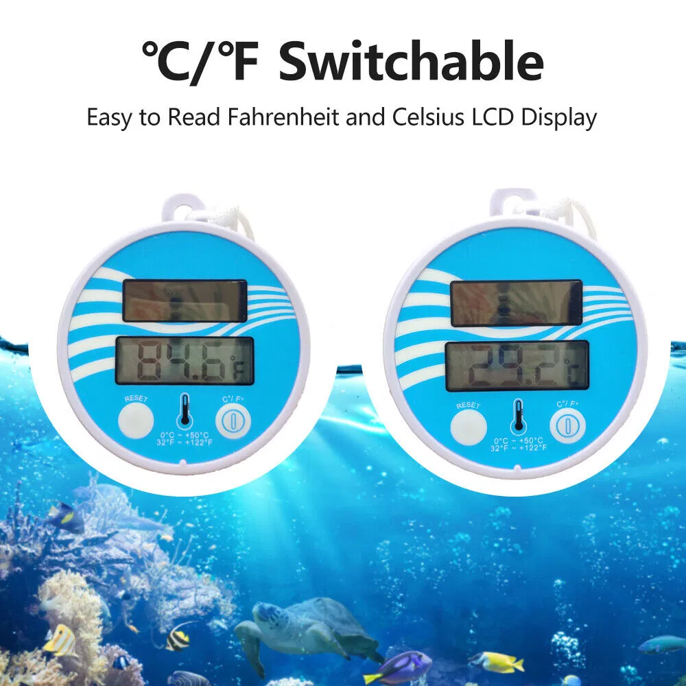 Solar Powered Floating Digital Pool Spa Thermometer with Max Min Display