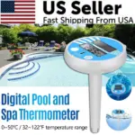 Solar Powered Floating Digital Pool Spa Thermometer with Max Min Display