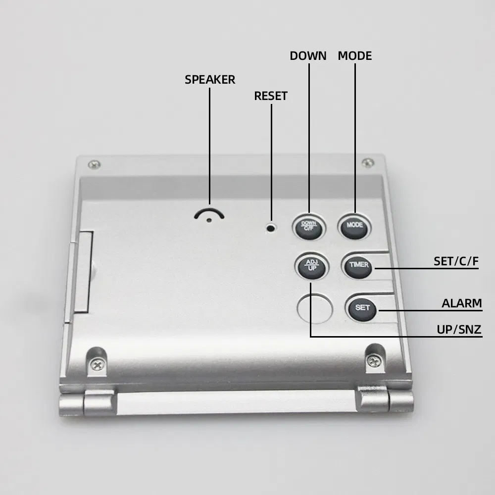 Foldable Digital Travel Alarm Clock with Temperature Display