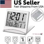 Foldable Digital Travel Alarm Clock with Temperature Display