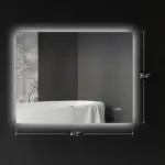 Dimmable Bathroom Mirror with Lights, 37" x 35" Backlit LED Mirror w/ Anti-Fog, Memory and Infinite Color Temperature - Image 3