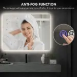 Dimmable Bathroom Mirror with Lights, 37" x 35" Backlit LED Mirror w/ Anti-Fog, Memory and Infinite Color Temperature - Image 6
