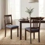 Dining Chairs Set of 2 Linen Upholstered Kitchen Chairs with Rubberwood Legs for Dining Room Living Room Espresso Gray - Image 11