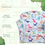 Dinosaur Kids Armchair with Thick Padding for Playroom - Image 4