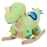 Dinosaur Rocking Horse, Plush, Realistic Sounds, Green, Adventure and Fun Ride-On Toy for Kids