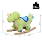 Dinosaur Rocking Horse, Plush, Realistic Sounds, Green, Adventure and Fun Ride-On Toy for Kids - Image 3