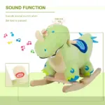 Dinosaur Rocking Horse, Plush, Realistic Sounds, Green, Adventure and Fun Ride-On Toy for Kids - Image 5