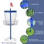 Disc Golf Catcher 24-Chain Portable Lightweight with Carry Bag Blue for Outdoor Pursuits - Image 7
