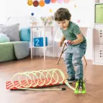 DIY Criss-Cross Track Set with Luminous Effect, Spider Model Pull-back Car, for Ages 3-6, Green, Red - Image 2