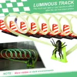 DIY Criss-Cross Track Set with Luminous Effect, Spider Model Pull-back Car, for Ages 3-6, Green, Red - Image 4