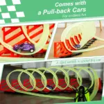 DIY Criss-Cross Track Set with Luminous Effect, Spider Model Pull-back Car, for Ages 3-6, Green, Red - Image 6