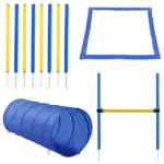 PawHut Dog Agility Tools 4PCS Set PE Jumps Stop Box Outdoor Training Equipment Blue Yellow - Image 15