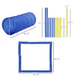 PawHut Dog Agility Tools 4PCS Set PE Jumps Stop Box Outdoor Training Equipment Blue Yellow - Image 3