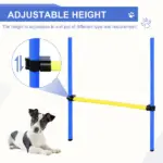 PawHut Dog Agility Tools 4PCS Set PE Jumps Stop Box Outdoor Training Equipment Blue Yellow - Image 6