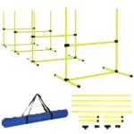 Dog Agility Training 4 Piece Set with Adjustable Height Jump Bars Carry Bag Yellow - Image 11