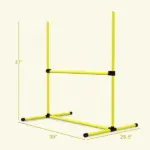 Dog Agility Training 4 Piece Set with Adjustable Height Jump Bars Carry Bag Yellow - Image 3