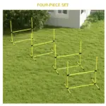 Dog Agility Training 4 Piece Set with Adjustable Height Jump Bars Carry Bag Yellow - Image 5