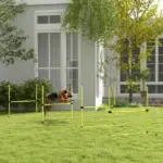 Dog Agility Training 4 Piece Set with Adjustable Height Jump Bars Carry Bag Yellow - Image 10