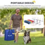 PawHut Dog Agility Training Equipment, 12-Piece Dog Obstacle Course with Adjustable Hurdle and Ring, 4 Tunnels, Weave Poles - Image 8
