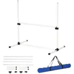 4 Piece Adjustable Dog Agility Jump Bar Set with Carry Bag, Blue - Image 11
