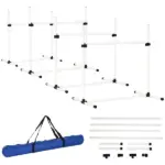 4 Piece Adjustable Dog Agility Jump Bar Set with Carry Bag, Blue
