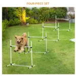 4 Piece Adjustable Dog Agility Jump Bar Set with Carry Bag, Blue - Image 5