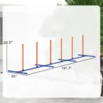 PawHut Dog Agility Training Equipment Adjustable Poles for Dog Agility Course with Carry Bag - Image 3