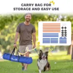 PawHut Dog Agility Training Equipment Adjustable Poles for Dog Agility Course with Carry Bag - Image 5