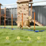 PawHut Dog Agility Training Equipment Adjustable Poles for Dog Agility Course with Carry Bag - Image 6