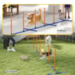 PawHut Dog Agility Training Equipment Adjustable Poles for Dog Agility Course with Carry Bag - Image 7