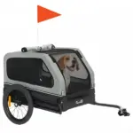 PawHut Dog Bike Trailer for Small and Medium Dogs, Universal Bicycle Coupler, Flip-Down Ramp Tailgate, Gray - Image 11