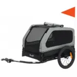 PawHut Dog Bike Trailer for Small and Medium Dogs, Universal Bicycle Coupler, Flip-Down Ramp Tailgate, Gray