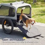 PawHut Dog Bike Trailer for Small and Medium Dogs, Universal Bicycle Coupler, Flip-Down Ramp Tailgate, Gray - Image 5
