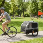 PawHut Dog Bike Trailer for Small and Medium Dogs, Universal Bicycle Coupler, Flip-Down Ramp Tailgate, Gray - Image 10