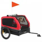 Dog Bike Trailer for Small and Medium Dogs, Universal Bicycle Coupler, Flip-Down Ramp Tailgate, Red - Image 11