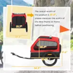 Dog Bike Trailer for Small and Medium Dogs, Universal Bicycle Coupler, Flip-Down Ramp Tailgate, Red - Image 3
