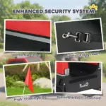 Dog Bike Trailer for Small and Medium Dogs, Universal Bicycle Coupler, Flip-Down Ramp Tailgate, Red - Image 4