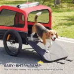Dog Bike Trailer for Small and Medium Dogs, Universal Bicycle Coupler, Flip-Down Ramp Tailgate, Red - Image 5