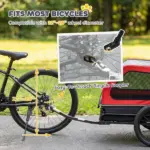 Dog Bike Trailer for Small and Medium Dogs, Universal Bicycle Coupler, Flip-Down Ramp Tailgate, Red - Image 6