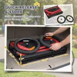 Dog Bike Trailer for Small and Medium Dogs, Universal Bicycle Coupler, Flip-Down Ramp Tailgate, Red - Image 7