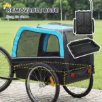 Dog Bike Trailer, Pet Cart Bicycle Carrier with 20" Air Tires, Quick-Release Wheels, Reflectors, Flag - Image 4