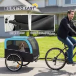 Dog Bike Trailer, Pet Cart Bicycle Carrier with 20" Air Tires, Quick-Release Wheels, Reflectors, Flag - Image 5