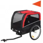 Dog Bike Trailer, Pet Cart Bicycle Carrier with 20" Air Tires, Quick-Release Wheels, Reflectors, Flag