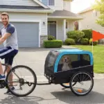 Dog Bike Trailer, Pet Cart Bicycle Carrier with 20" Air Tires, Quick-Release Wheels, Reflectors, Flag - Image 10