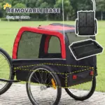 Dog Bike Trailer, Pet Cart Bicycle Carrier with 20" Air Tires, Quick-Release Wheels, Reflectors, Flag - Image 4