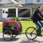 Dog Bike Trailer, Pet Cart Bicycle Carrier with 20" Air Tires, Quick-Release Wheels, Reflectors, Flag - Image 5