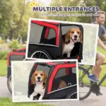 Dog Bike Trailer, Pet Cart Bicycle Carrier with 20" Air Tires, Quick-Release Wheels, Reflectors, Flag - Image 8